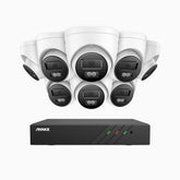 H500P - Zestaw do Monitoringu PoE 8 Kamery 3K z 8-Kanałowy Rejestratorem NVR, Noktowizja Pelny Kolor & EXIR, rozdzielczość 3072*1728, przysłona f/1.6 (0.005 Lux), detekcja ludzi i pojazdów, wbudowany mikrofon, IP67
